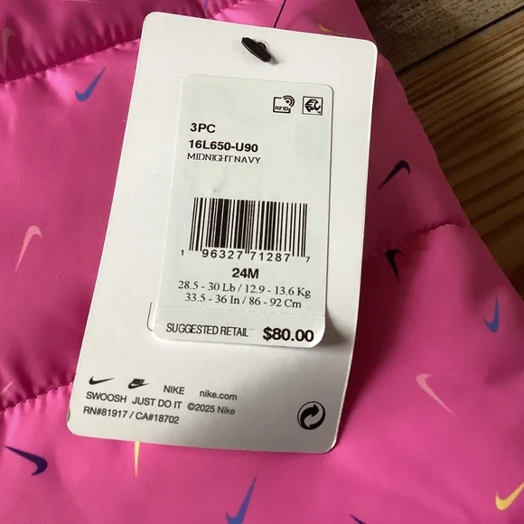 Nike girls 3 pc vest set size 24 months(NWT) - Picture 7 of 7